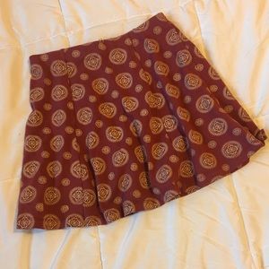 Burgundy, patterned skirt